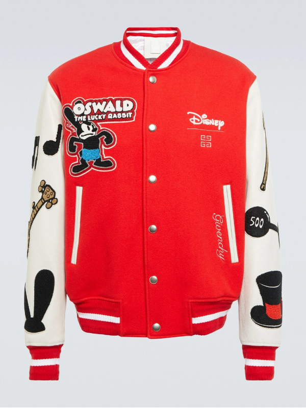 Givenchy - x Disney® leather-trimmed wool-blend varsity jacket USA Jackets