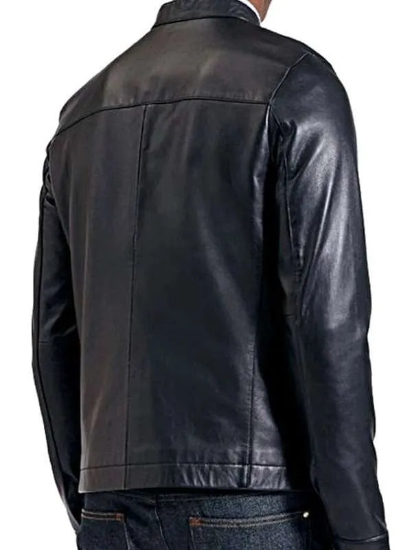 Sheepskin Slim Fit Men Black Leather Jacket USA Jackets