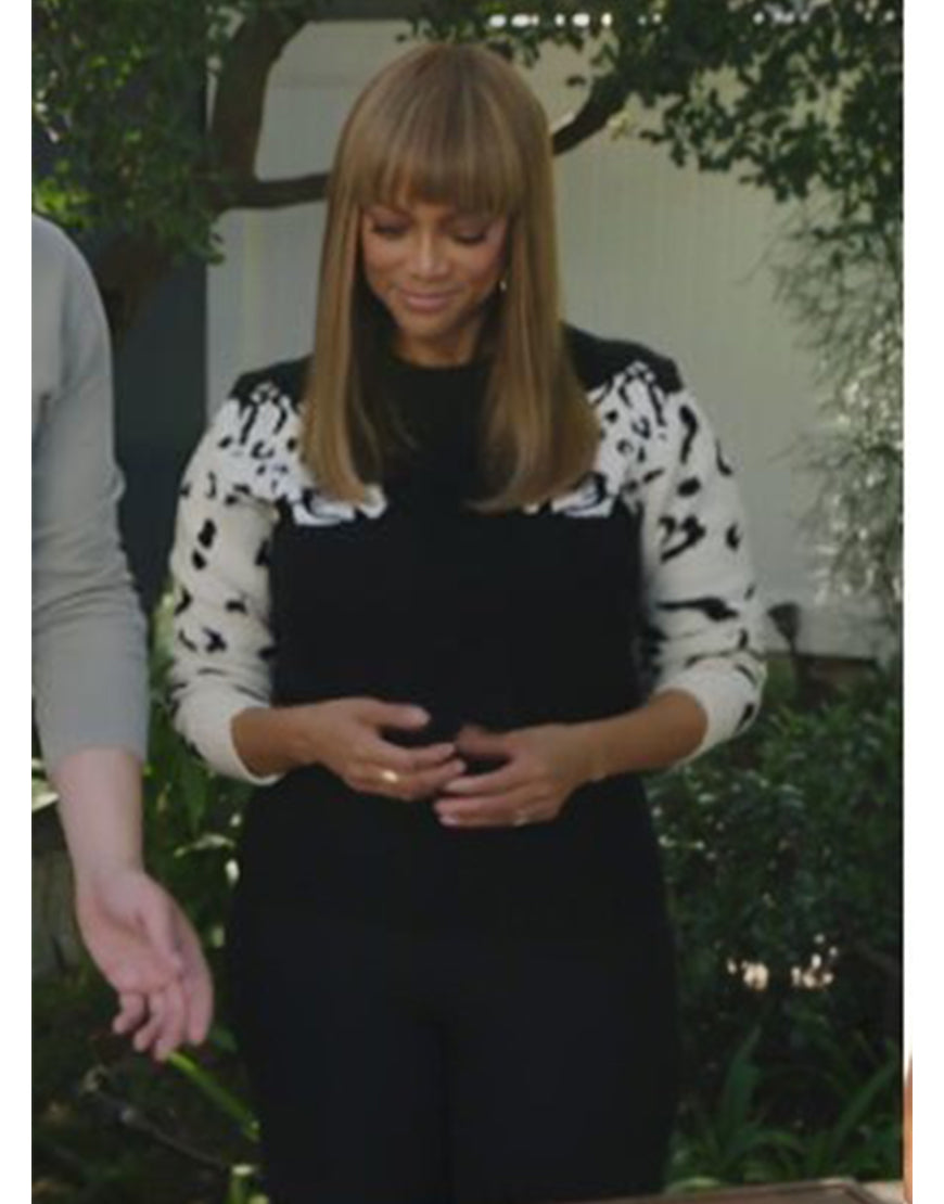 Celebrity IOU 2025 Tyra Banks Leopard Sleeve Sweater USA Jackets