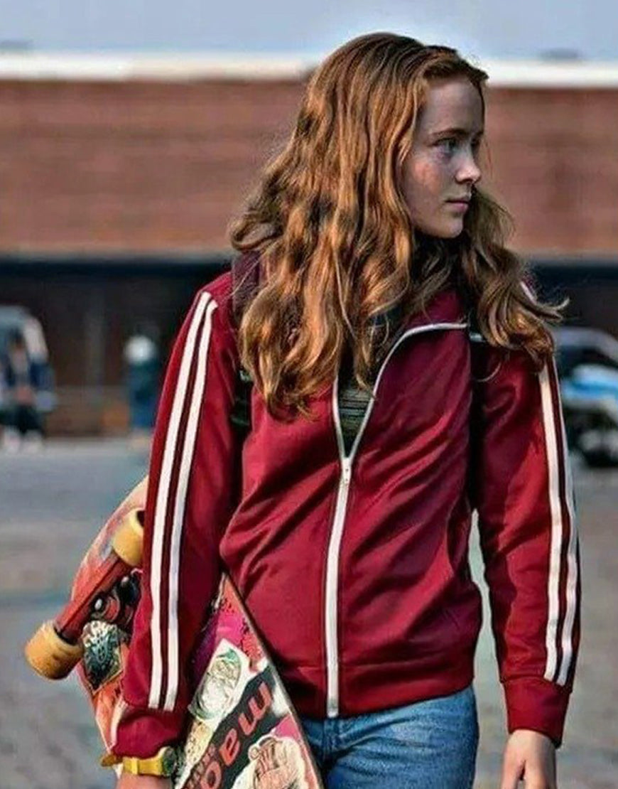 Stranger Things S04 Sadie Sink Red Track Jacket USA Jackets