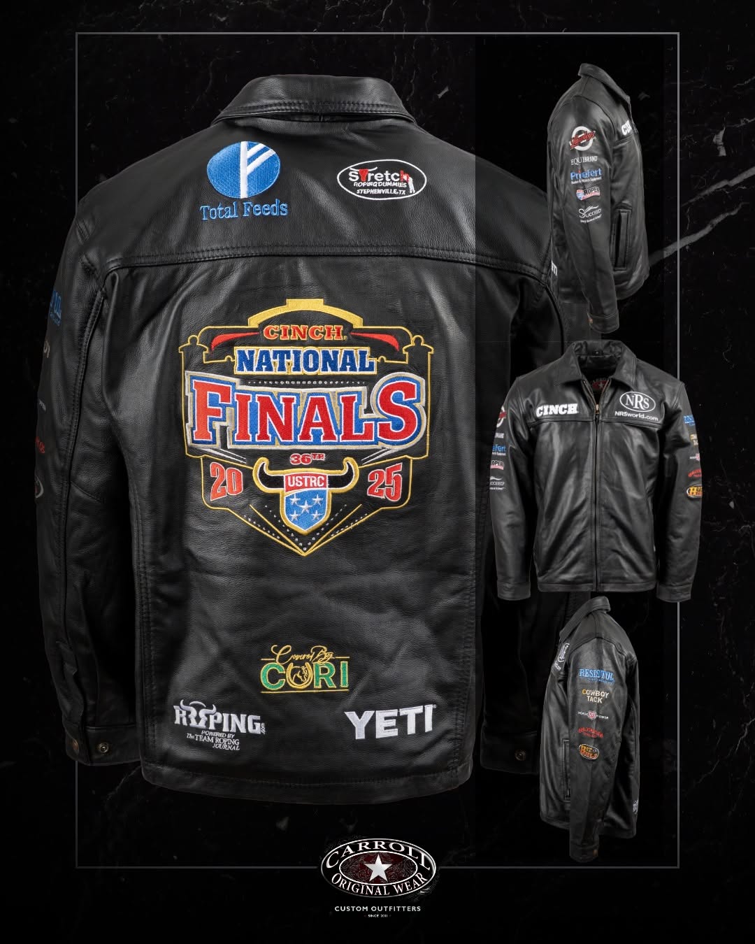 USTRC 2025 Finals Black Leather Jacket USA Jackets
