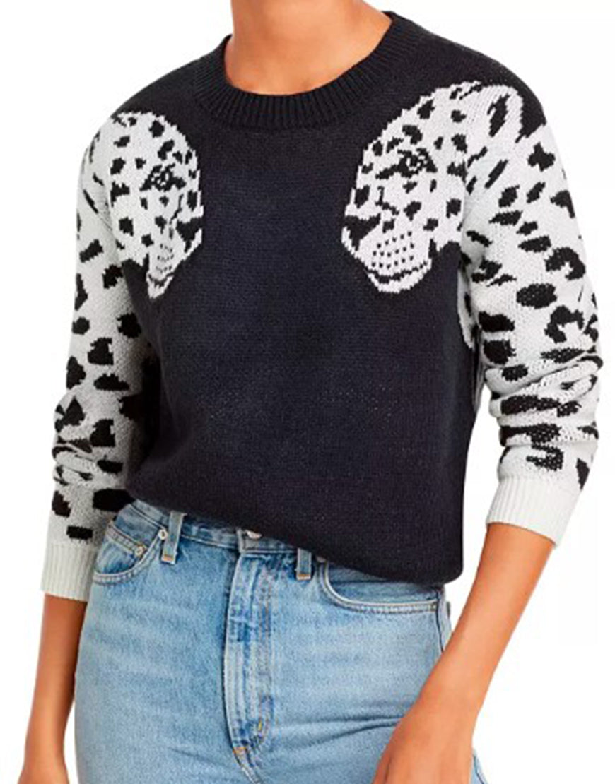 Celebrity IOU 2025 Tyra Banks Leopard Sleeve Sweater USA Jackets