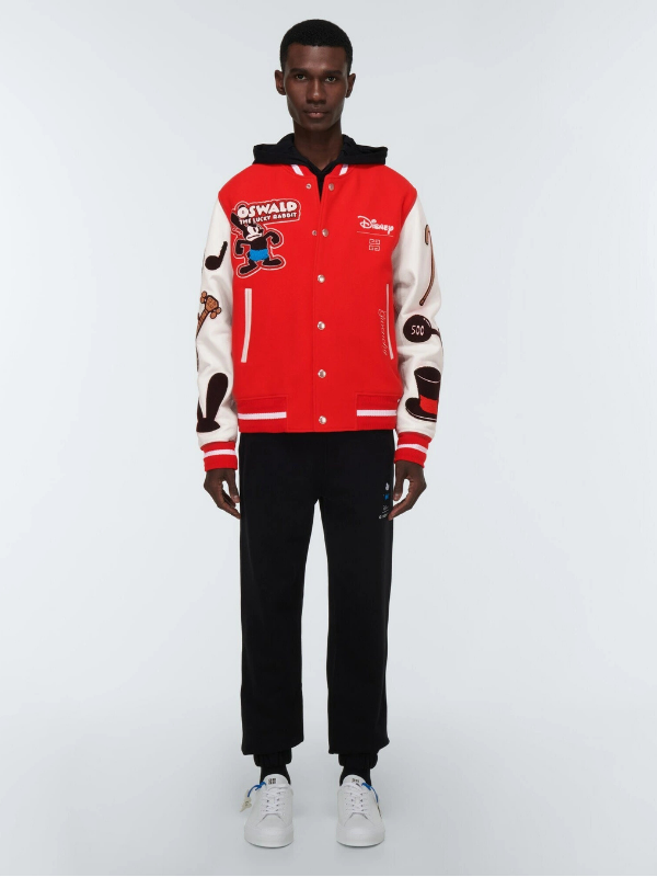 Givenchy - x Disney® leather-trimmed wool-blend varsity jacket USA Jackets