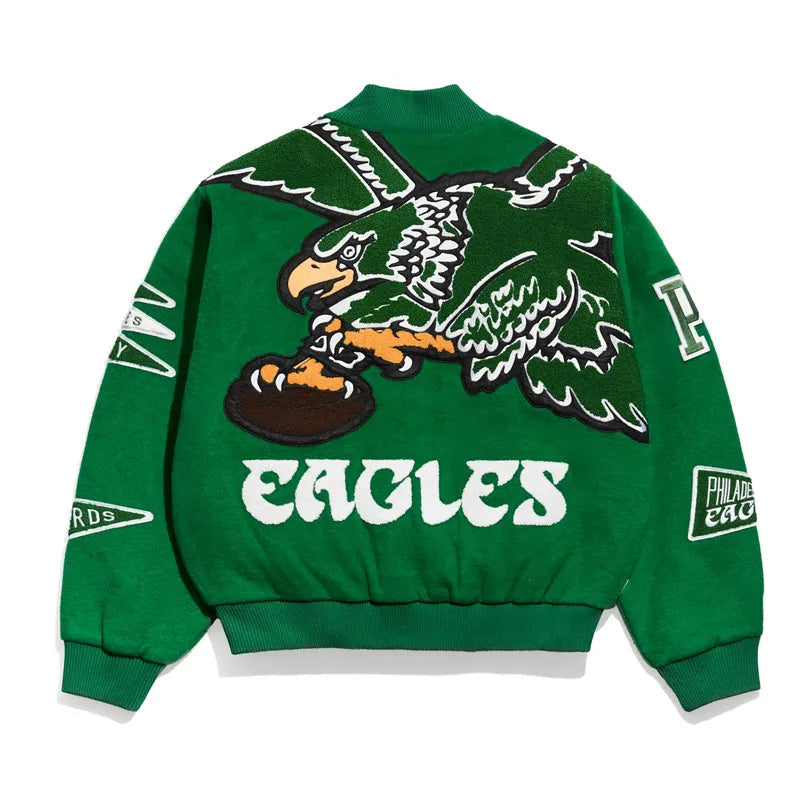 Unisex Kelly Green Varsity Wool Jacket USA Jackets