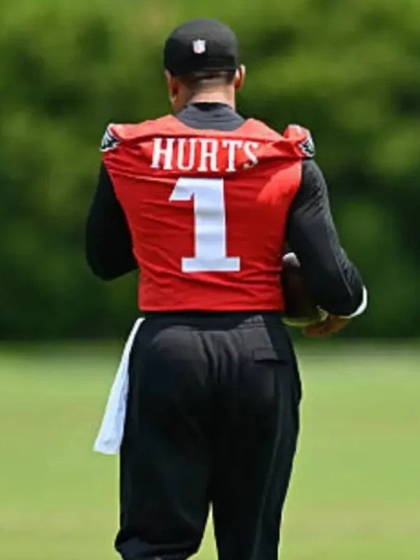 Jalen Hurts Philadelphia Eagles OTA Red Jersey USA Jackets