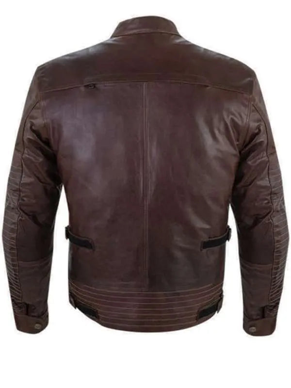 Brown Cafe Racer Real Leather Jacket For Men USA Jackets