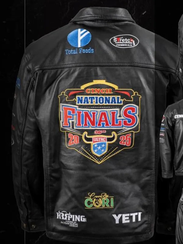 USTRC 2025 Finals Black Leather Jacket USA Jackets