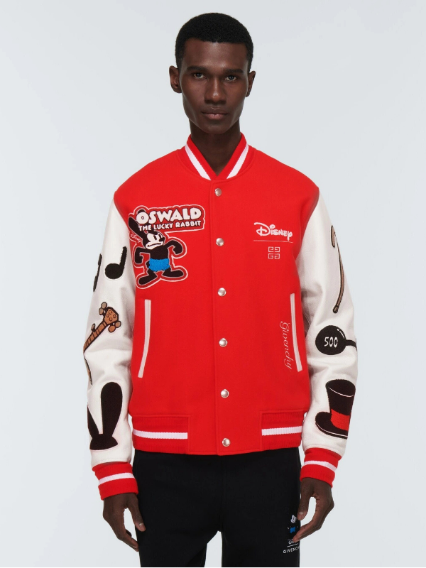 Givenchy - x Disney® leather-trimmed wool-blend varsity jacket USA Jackets