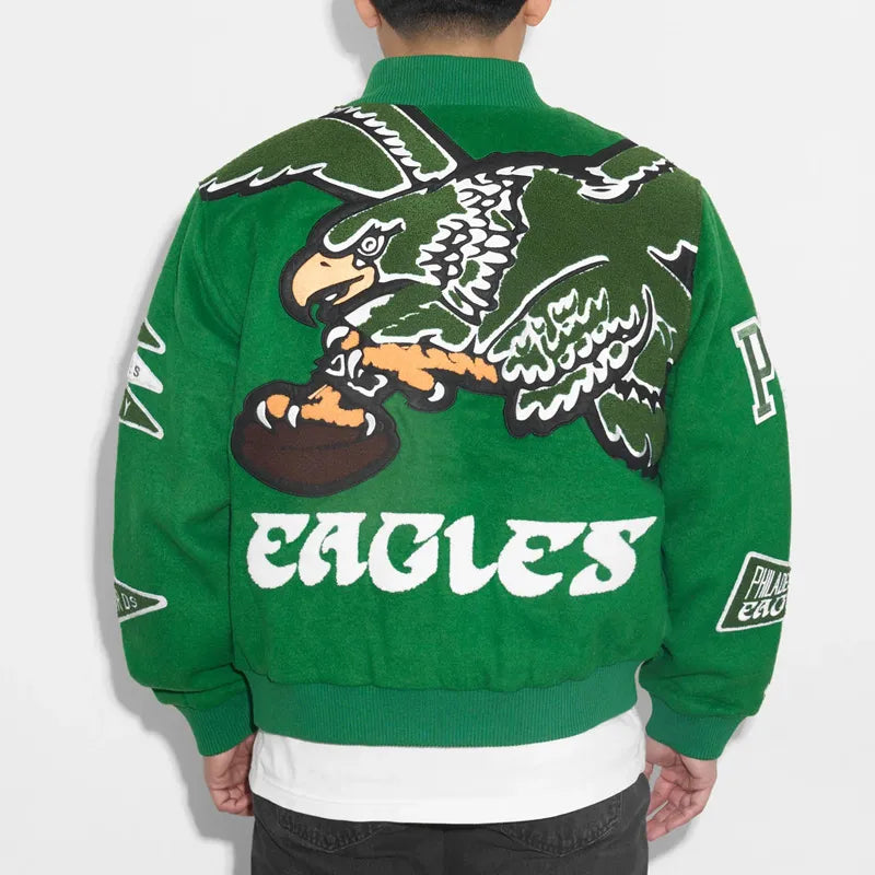 Unisex Kelly Green Varsity Wool Jacket USA Jackets