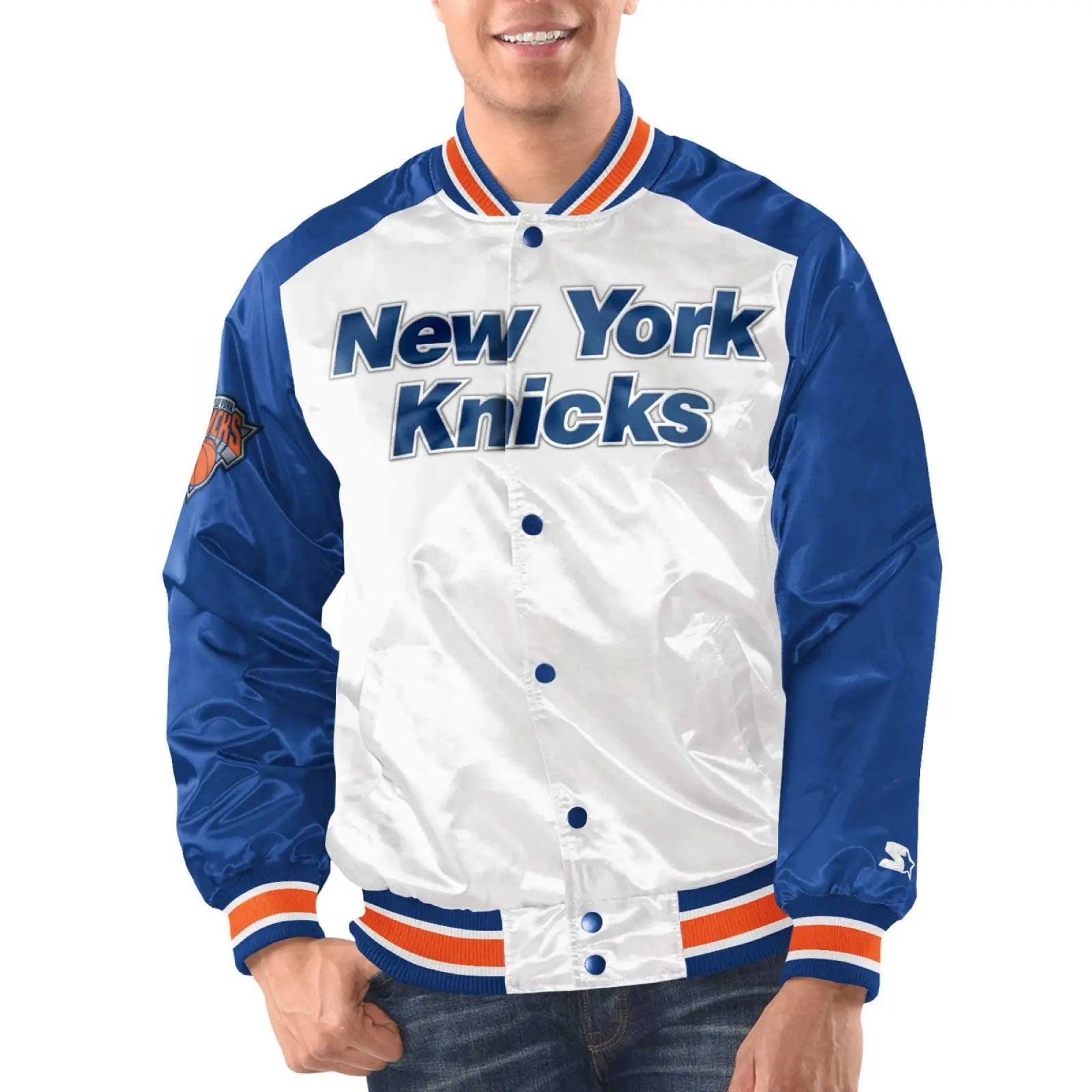 New York Knicks Renegade Satin Varsity Jacket USA Jackets
