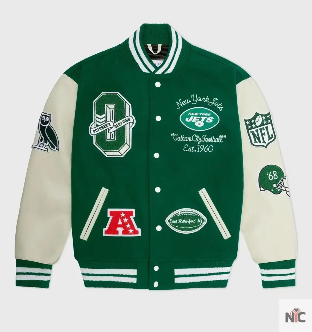 OVO x NFL New York Jets Varsity Jacket USA Jackets