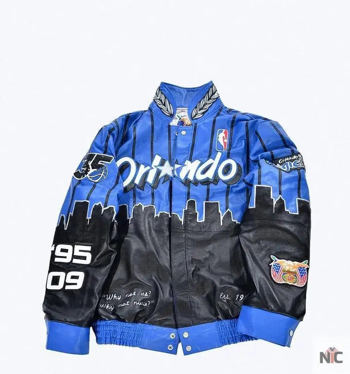 Orlando Magic x Jeff Hamilton NBA Blue Varsity Jacket USA Jackets