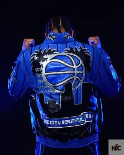 Orlando Magic x Jeff Hamilton NBA Blue Varsity Jacket USA Jackets