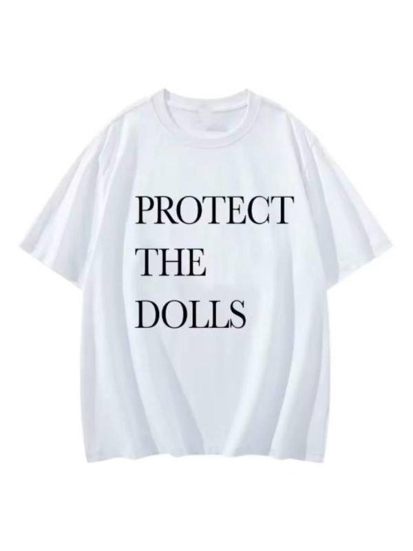 Pedro Pascal Protect The Dolls White Graphic T-Shirt USA Jackets