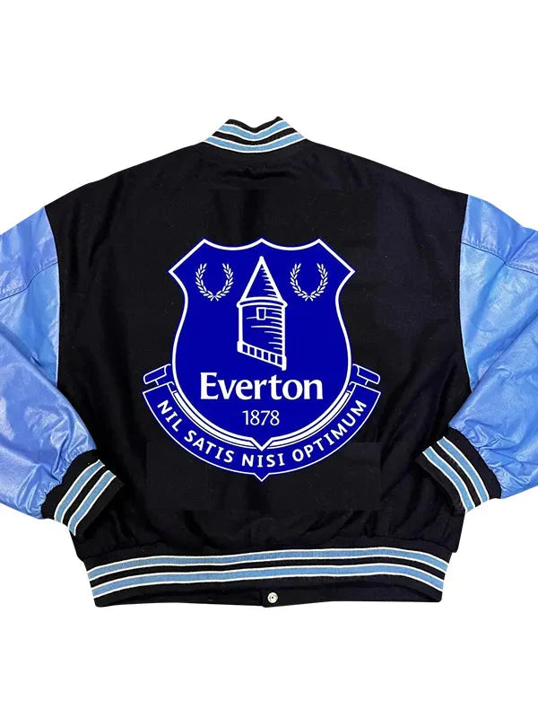 Premier League Team Everton F.C. Black Varsity Jacket USA Jackets