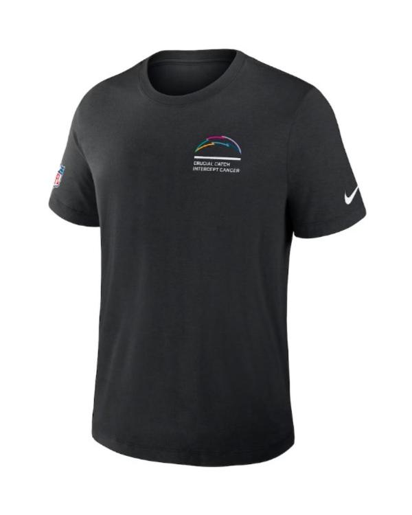 Los Angeles Chargers Black 2025 Crucial Catch Dri-Fit T-Shirt USA Jackets