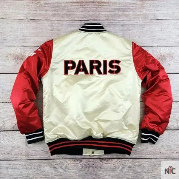 Red Peppers Paris Satin Varsity Jacket USA Jackets