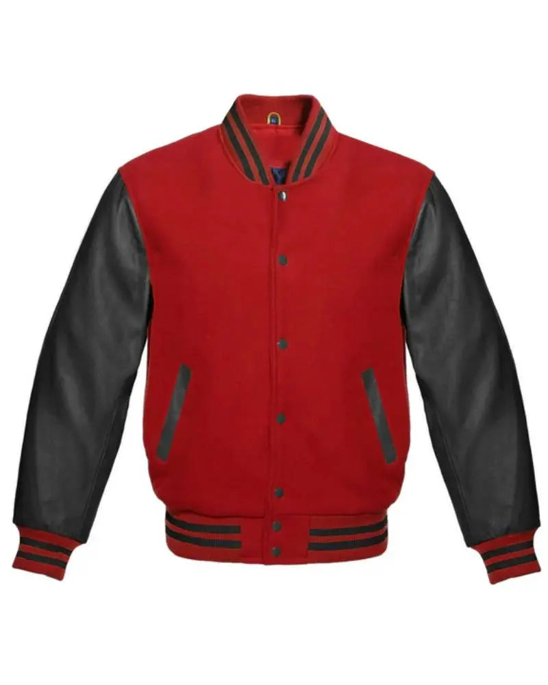 Red And Black Varsity Letterman Jacket USA Jackets