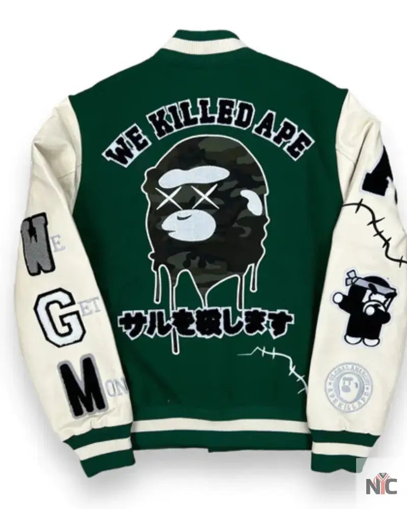 Robert Phillipe We Killed Ape Green Varsity Jacket USA Jackets