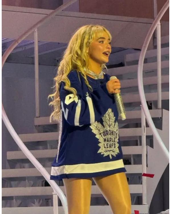 Sabrina Carpenter Toronto Maple Leafs Blue Jersey USA Jackets
