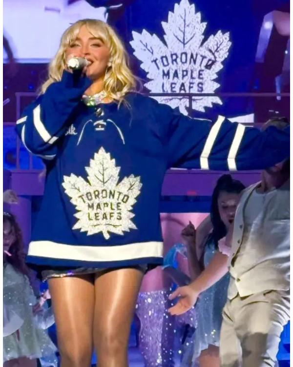 Sabrina Carpenter Toronto Maple Leafs Blue Jersey USA Jackets