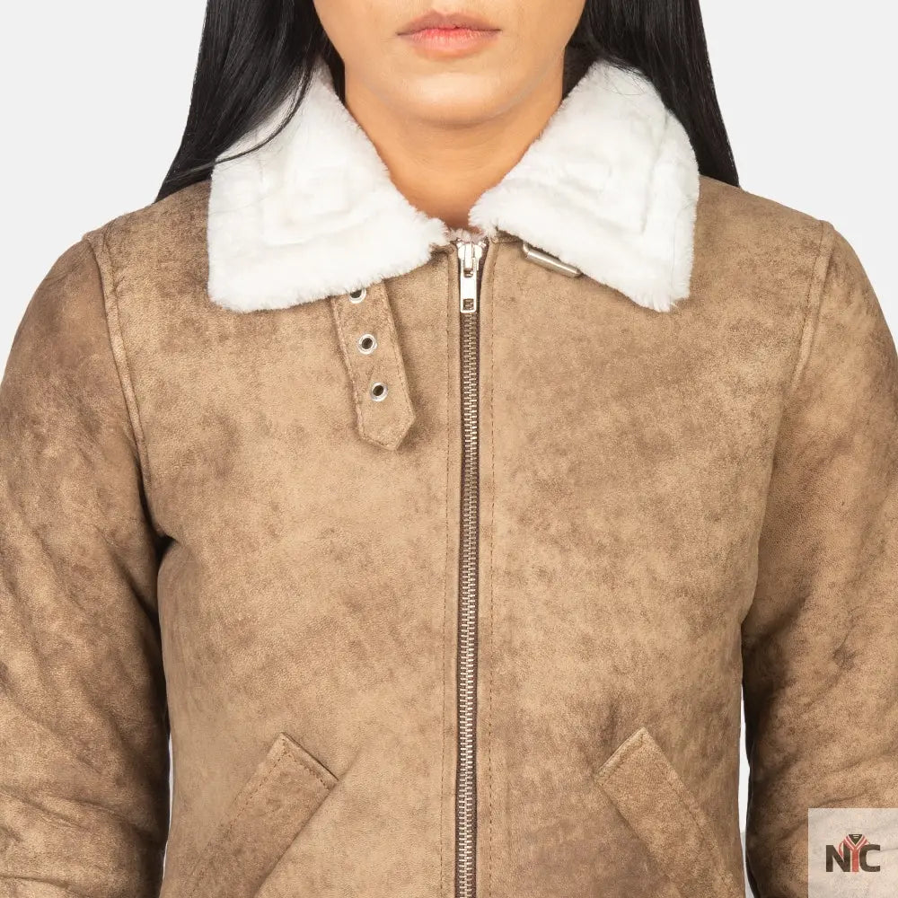 Sherilyn B-3 Distressed Brown Leather Bomber Jacket USA Jackets