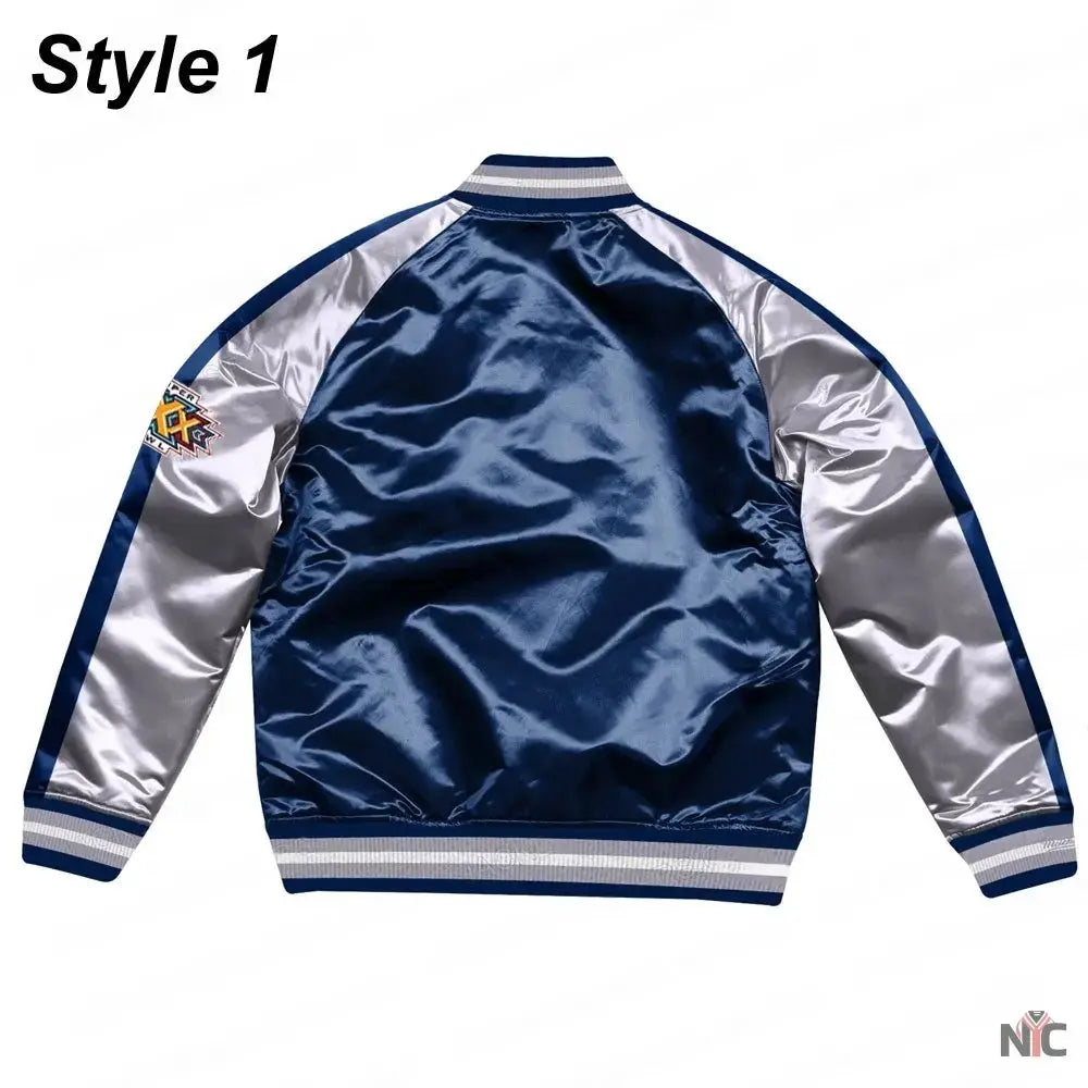 Silver Dallas Cowboys Varsity Satin Jacket USA Jackets