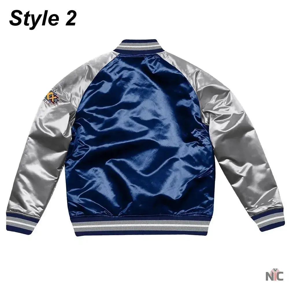 Silver Dallas Cowboys Varsity Satin Jacket USA Jackets