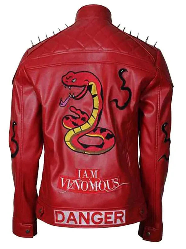I Am Venomous Snake Red Leather Jacket USA Jackets