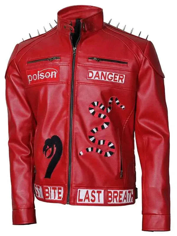 I Am Venomous Snake Red Leather Jacket USA Jackets