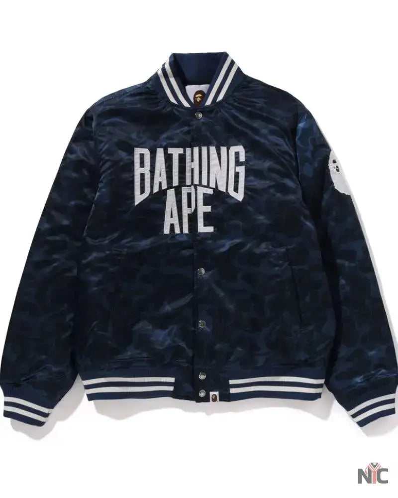 Solid Camo NYC Logo Nylon Varsity Jacket USA Jackets