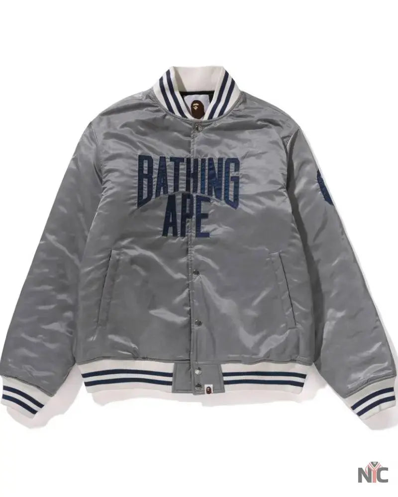 Solid Camo NYC Logo Nylon Varsity Jacket USA Jackets