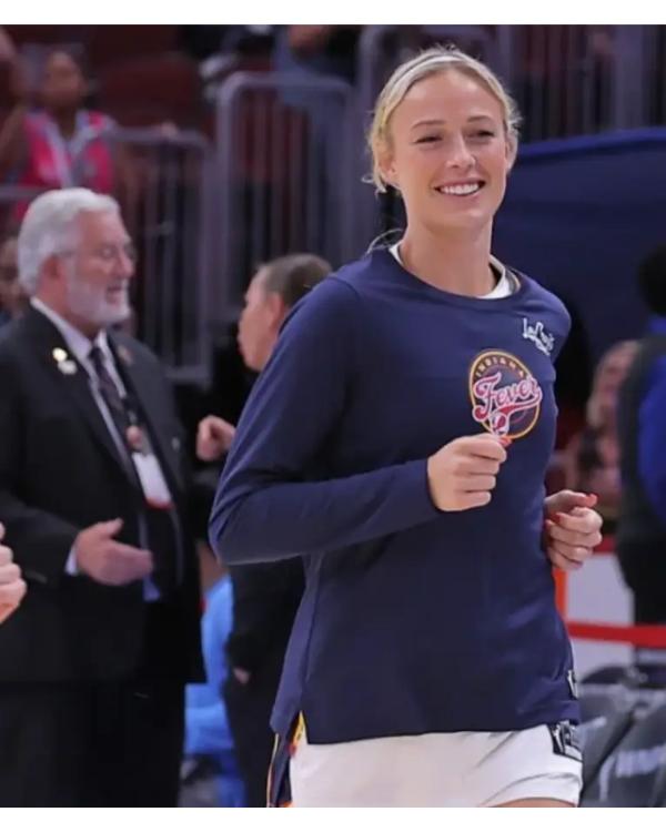 Sophie Cunningham Indiana Fever Navy Core Long Sleeve T-Shirt USA Jackets