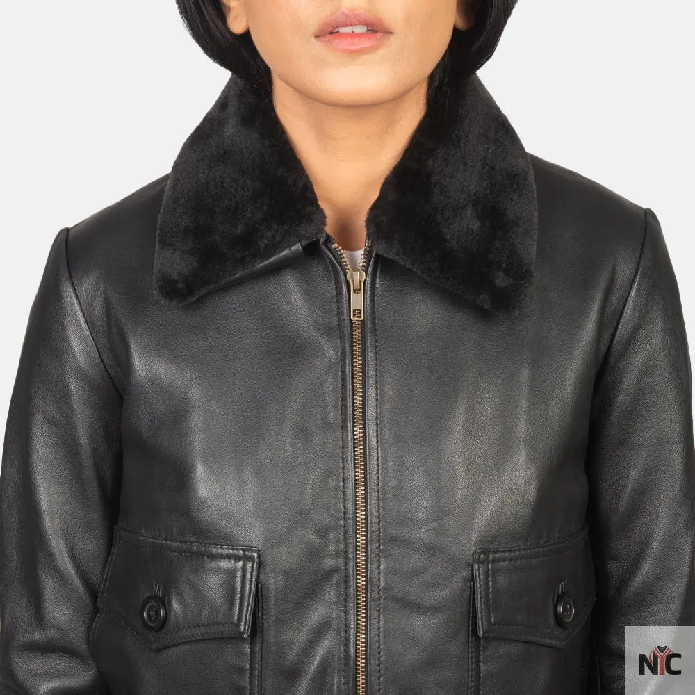 Stella G-1 Black Leather Bomber Jacket USA Jackets
