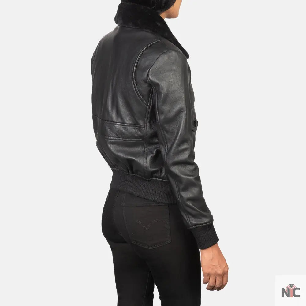 Stella G-1 Black Leather Bomber Jacket USA Jackets