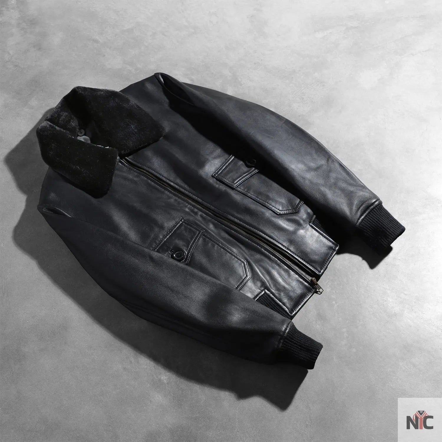 Stella G-1 Black Leather Bomber Jacket USA Jackets