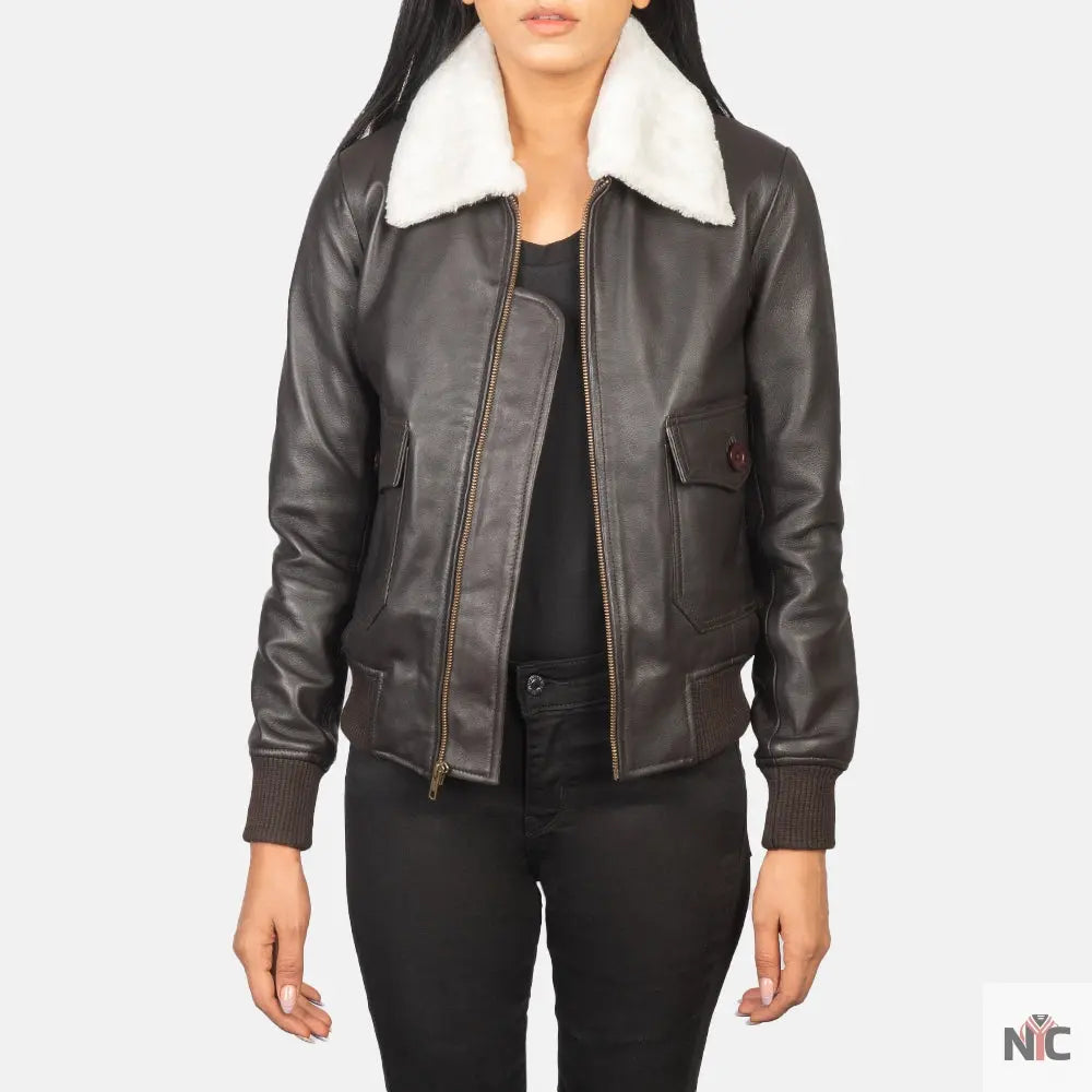 Stella G-1 Brown Leather Bomber Jacket USA Jackets