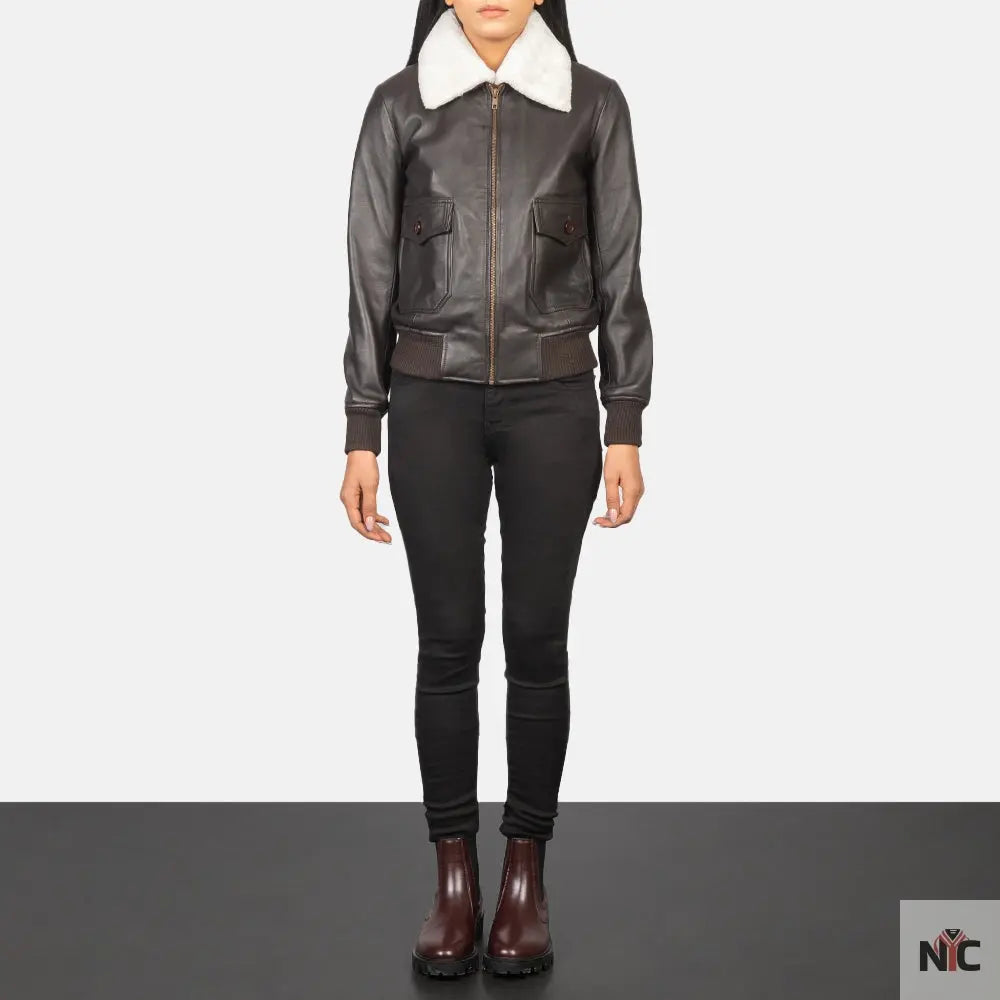 Stella G-1 Brown Leather Bomber Jacket USA Jackets