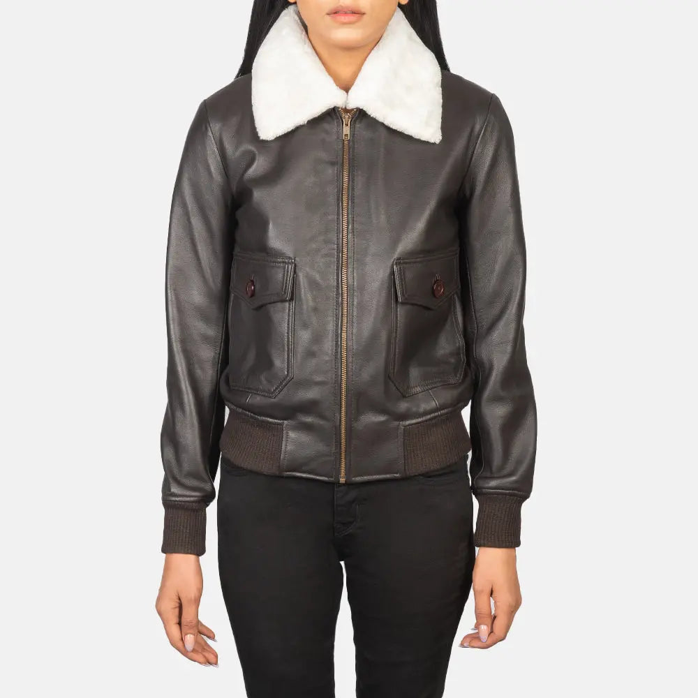 Stella G-1 Brown Leather Bomber Jacket USA Jackets