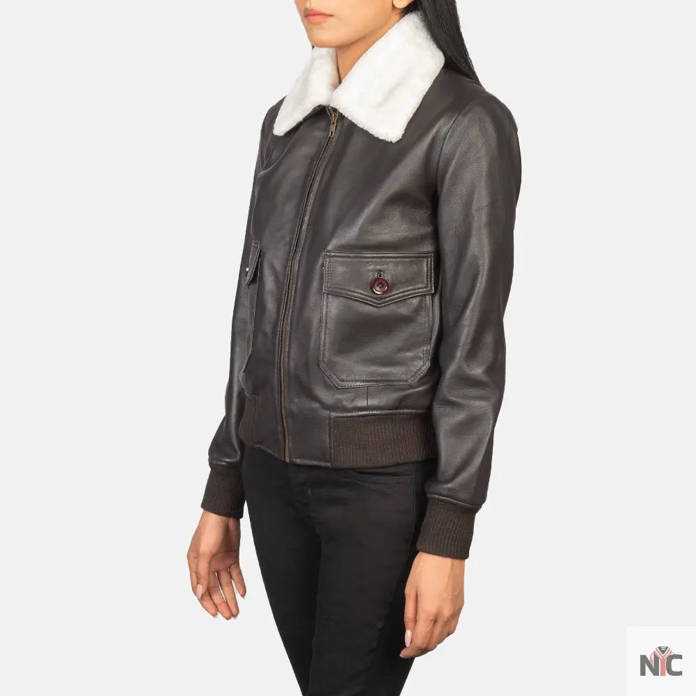 Stella G-1 Brown Leather Bomber Jacket USA Jackets