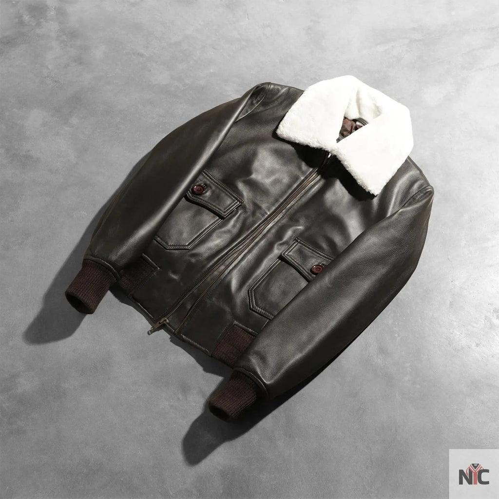 Stella G-1 Brown Leather Bomber Jacket USA Jackets