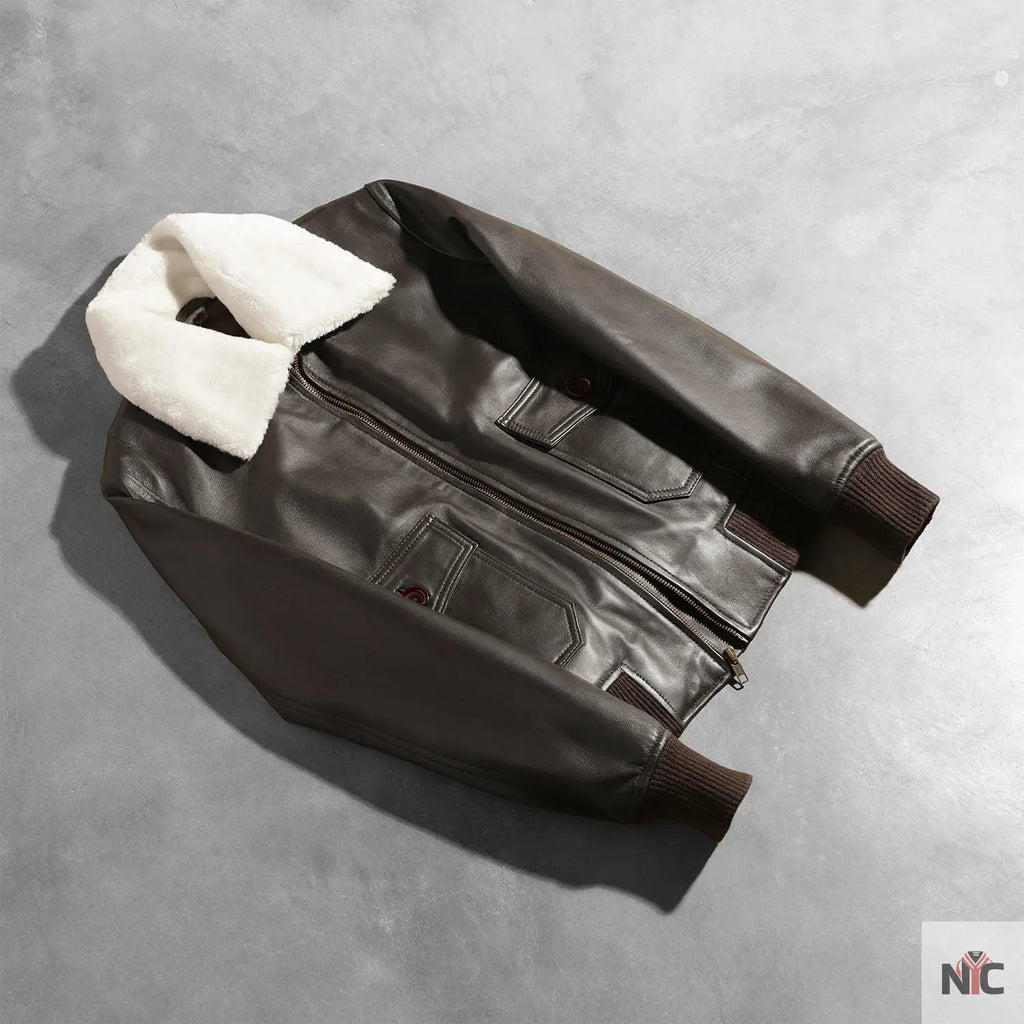 Stella G-1 Brown Leather Bomber Jacket USA Jackets