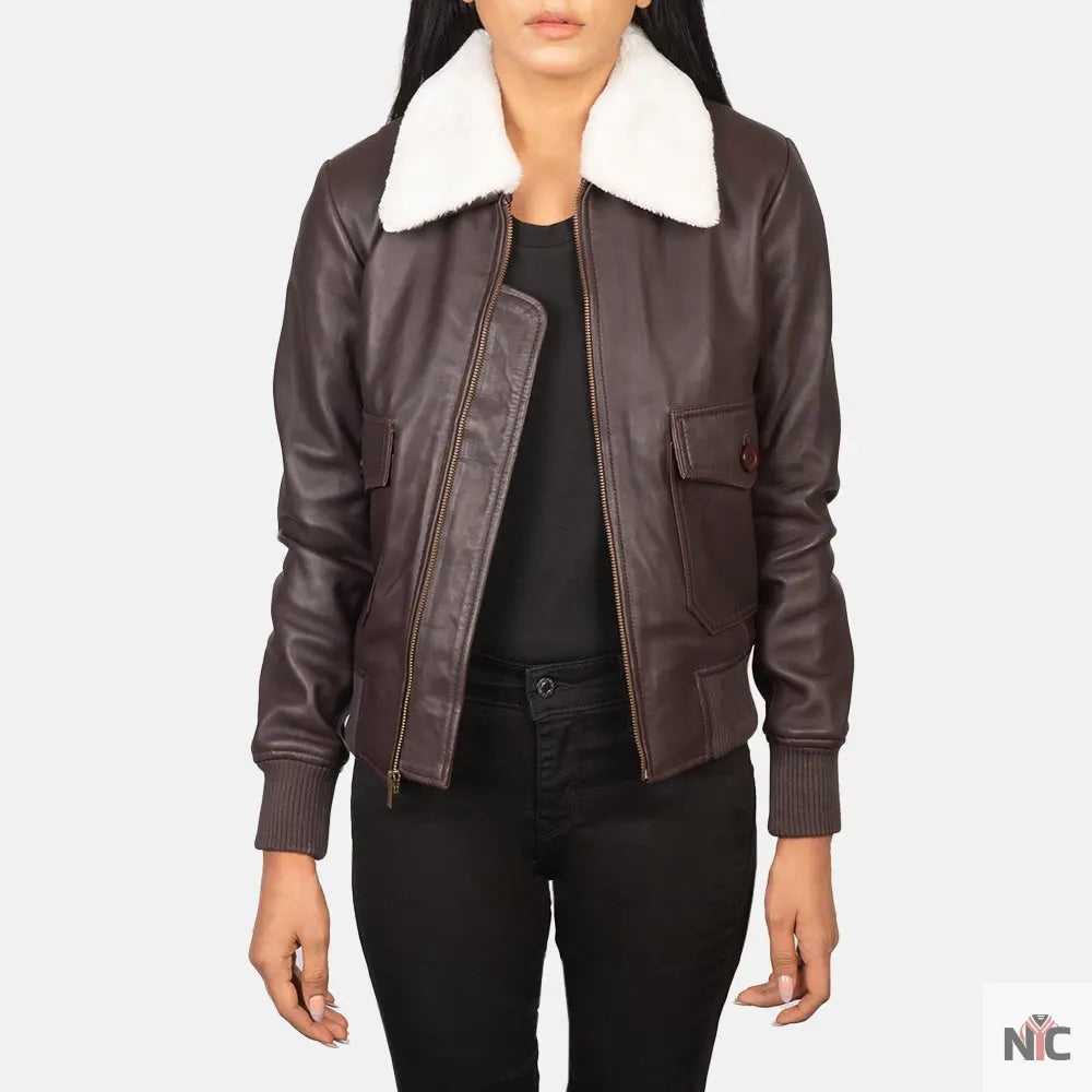 Stella G-1 Maroon Leather Bomber Jacket USA Jackets