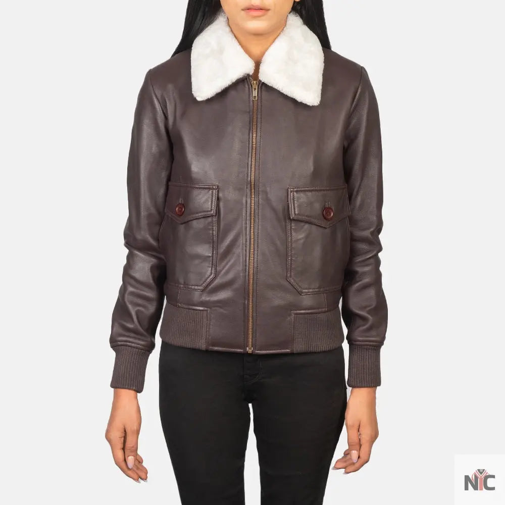 Stella G-1 Maroon Leather Bomber Jacket USA Jackets