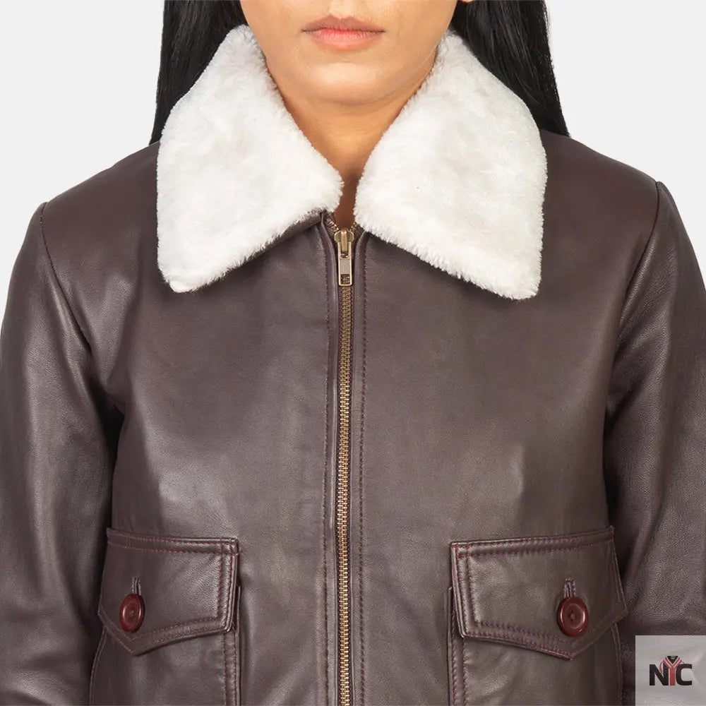 Stella G-1 Maroon Leather Bomber Jacket USA Jackets