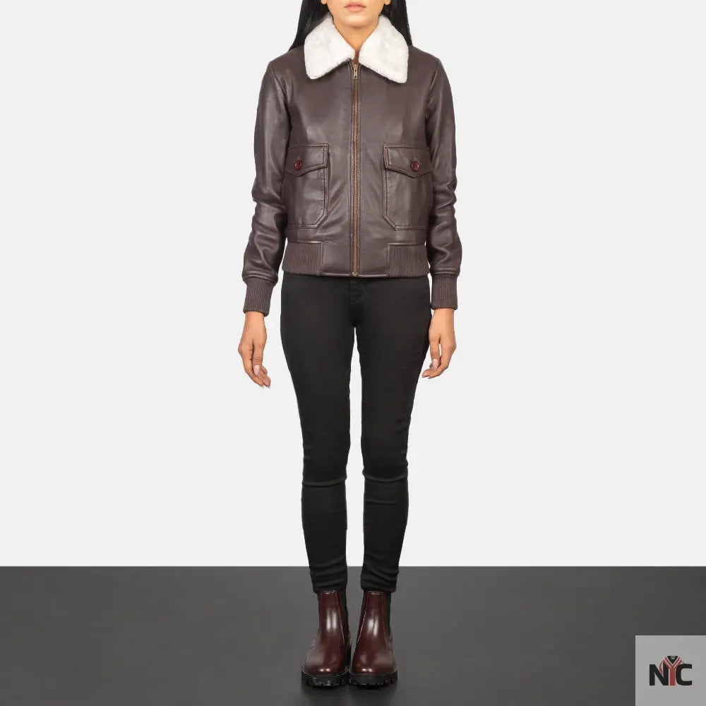 Stella G-1 Maroon Leather Bomber Jacket USA Jackets