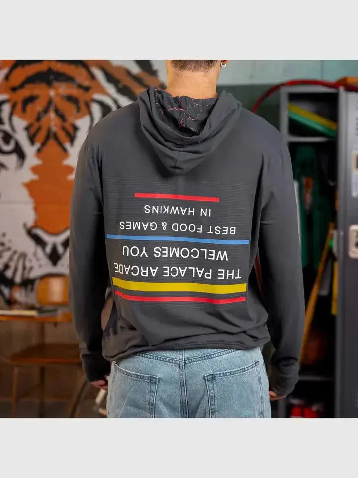 Stranger Things Palace Arcade Soft Stretch Hoodie USA Jackets