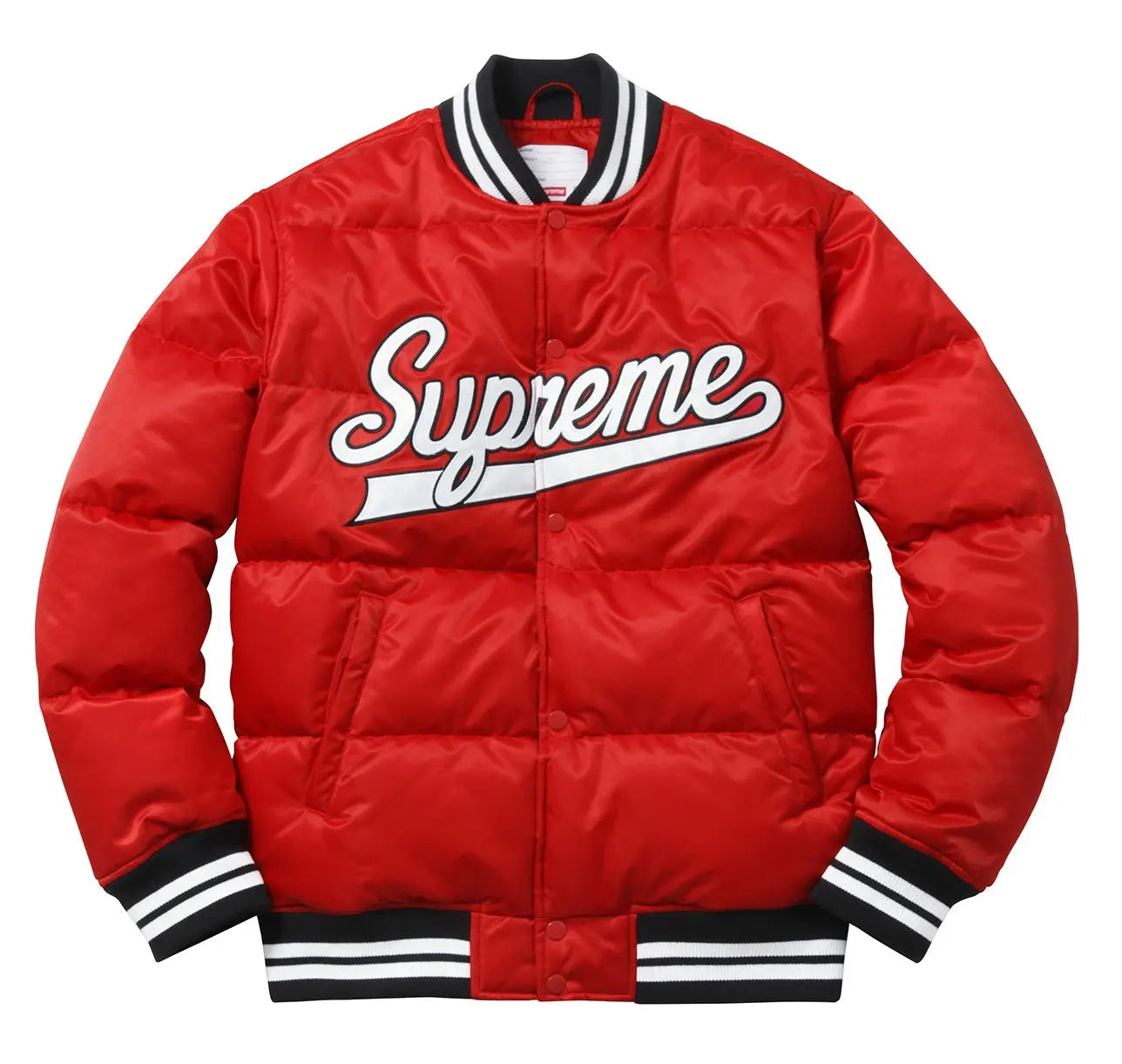 Supreme Black Puffy Varsity Jacket USA Jackets