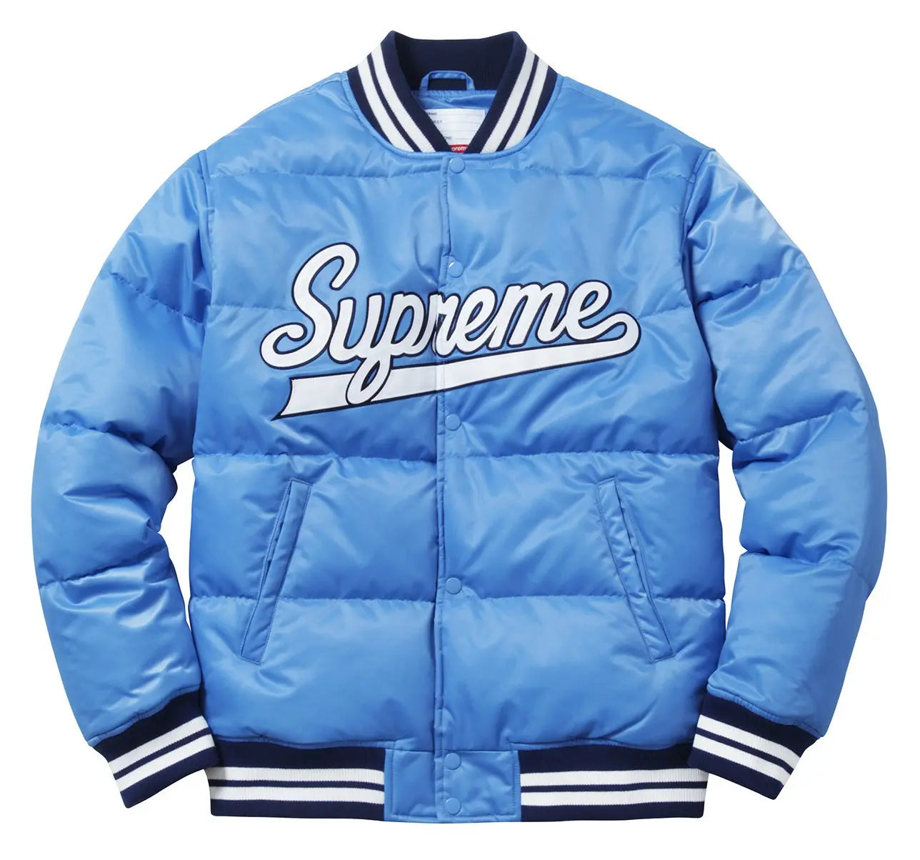 Supreme Black Puffy Varsity Jacket USA Jackets