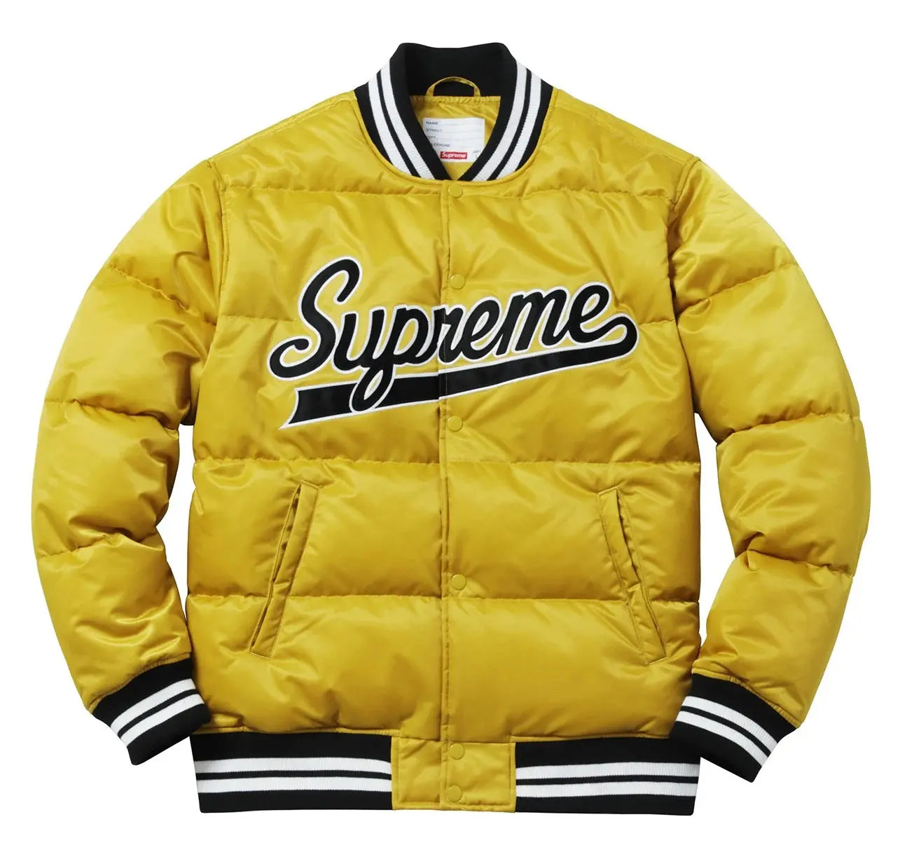 Supreme Black Puffy Varsity Jacket USA Jackets